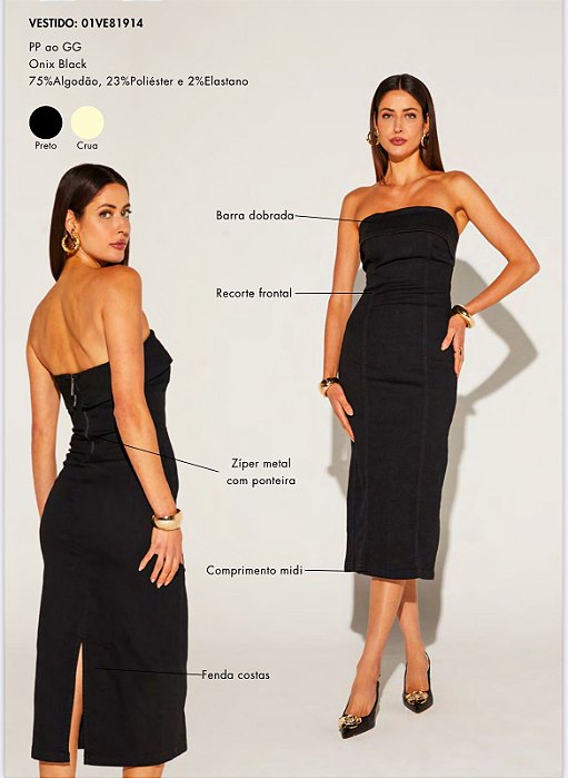 Onça Preta - Vestido Midi All Jeans