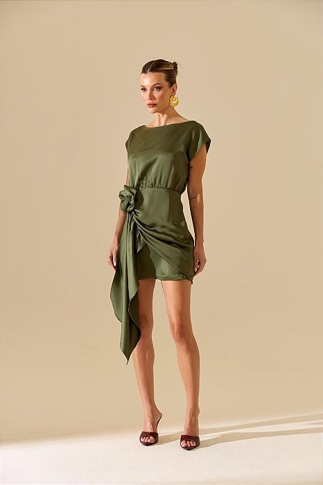 Flor Linda - Vestido Ariane Verde Militar