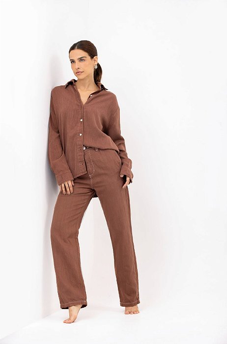 BLD - Camisa Linho Marrom
