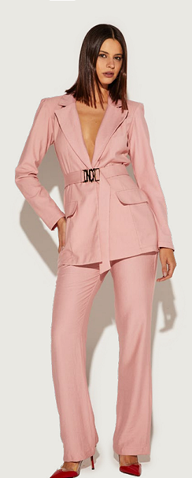 Onça Preta - Blazer Com Ombreiras Rose
