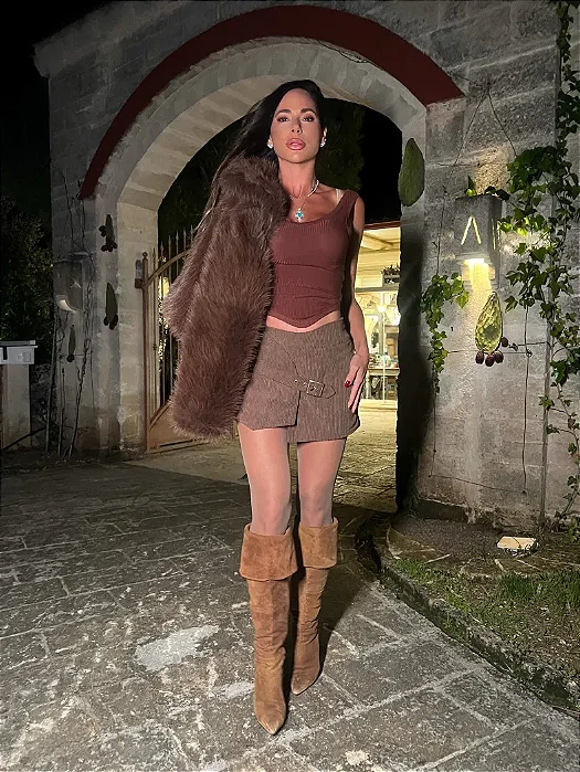 Pimpnella - Cropped Solle Marrom