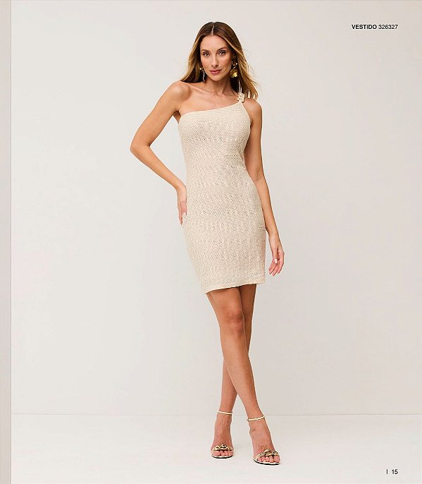 Charry - Vestido Curto Liso Ombro Único