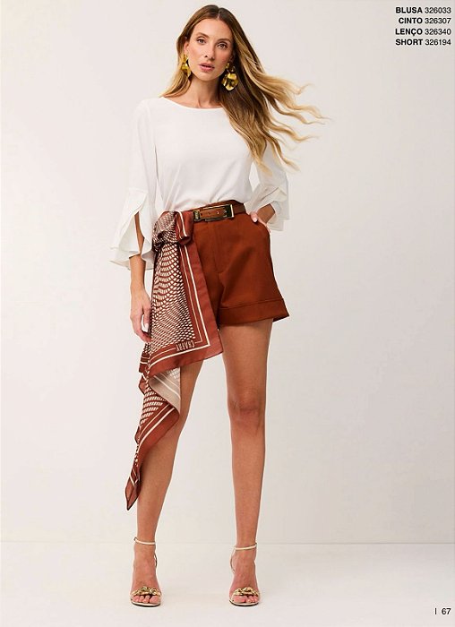 Charry - Blusa Reta Lisa Marrom