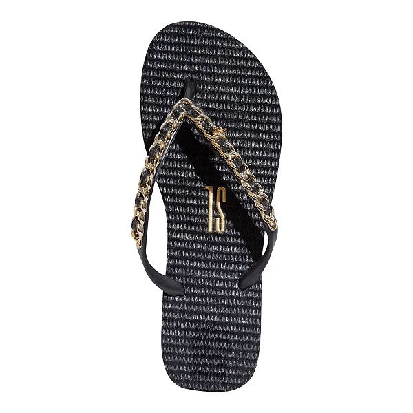 Santa Lolla - Chinelo Flip Flor Canoa Quebrada Preto