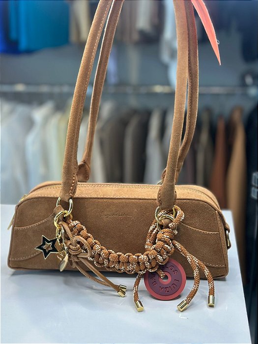 Luiza Barcelos - Bolsa Charms Camurção