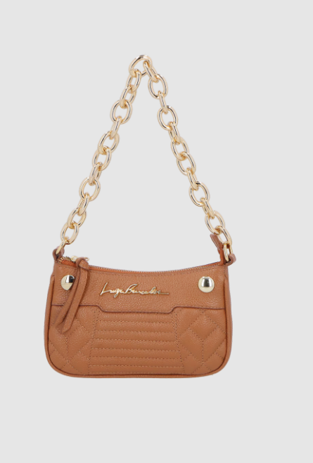 Luiza Barcelos - Bolsa Pequena Alça De Corrente Ombro Caramelo