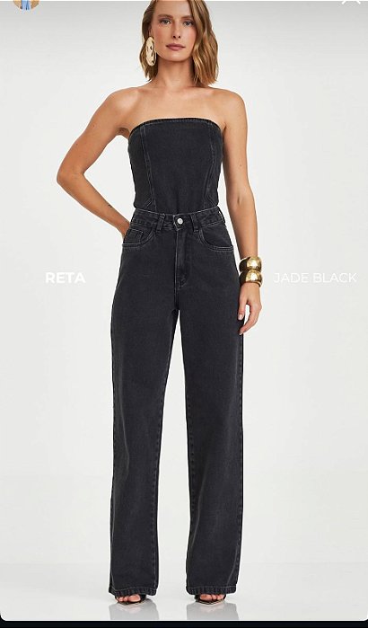 Trama - Calça Reta Jade Black