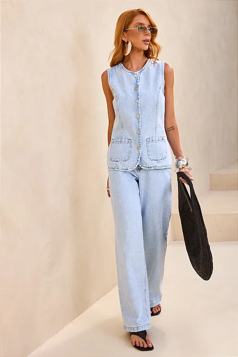 Trama - Calça Reta Alta Jade Montez