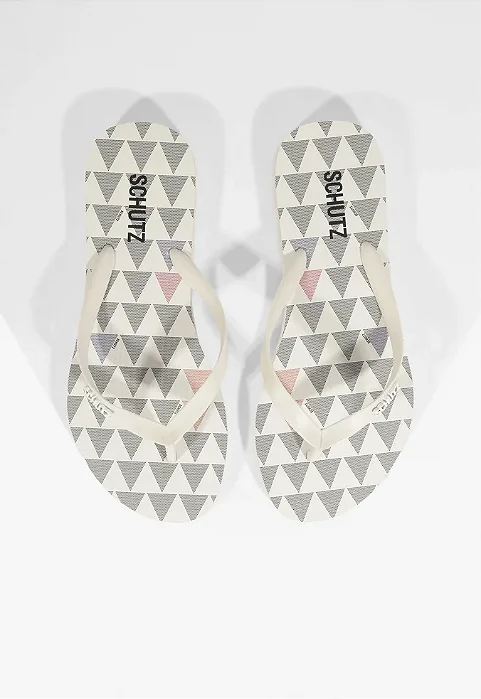 Schutz - Chinelo Triangle Branco