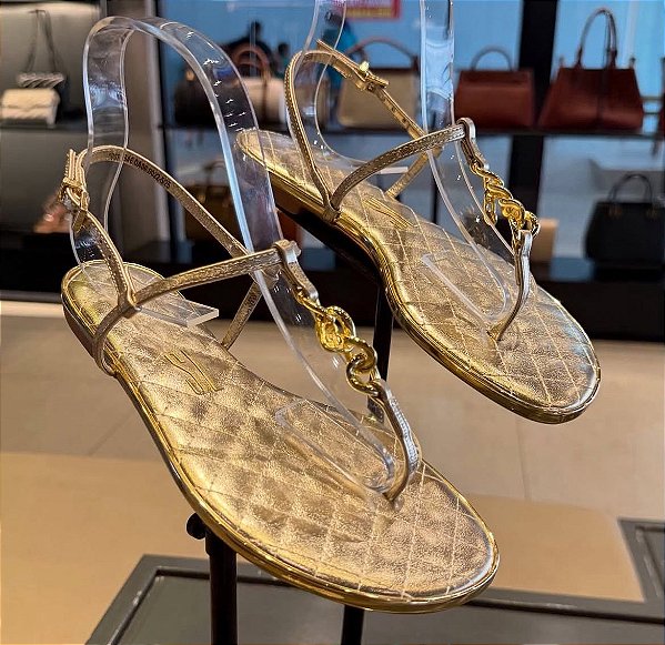 Santa Lolla - Sandália Rasteira Ultra Ouro