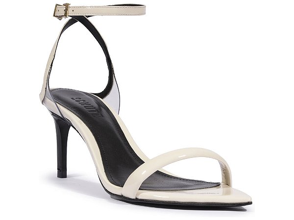 Schutz - Sandália Skye Leaf Mid Couro Branca