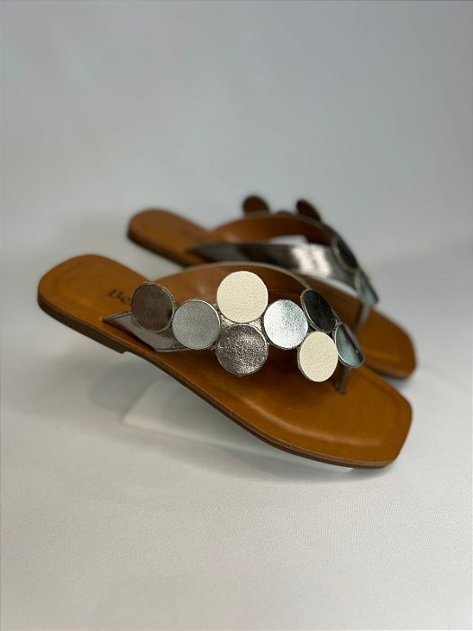 Fenômena - Rasteira Dourada/Prata