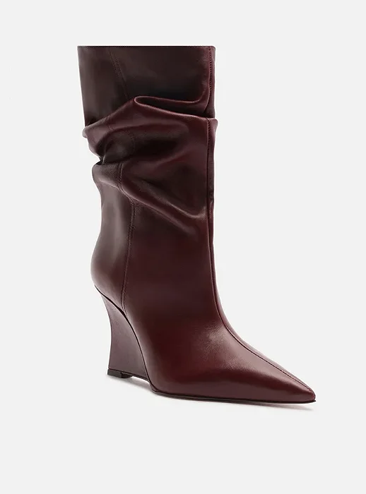 Arezzo - Bota Bordô Anabela Slouchy