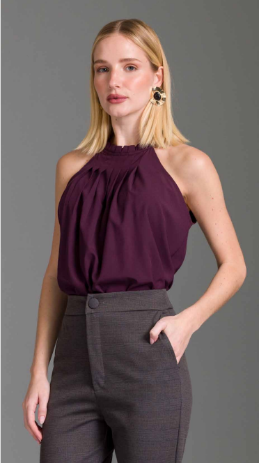 Charry - Blusa Reta Acetinada Lisa