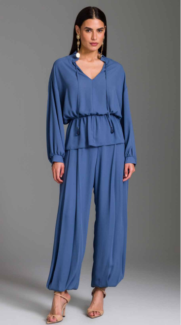 Charry - Calça Ampla Lisa com Pregas