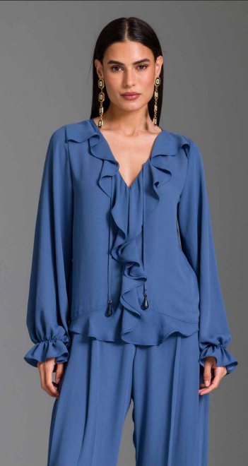 Charry - Blusa Ampla Lisa com Babados