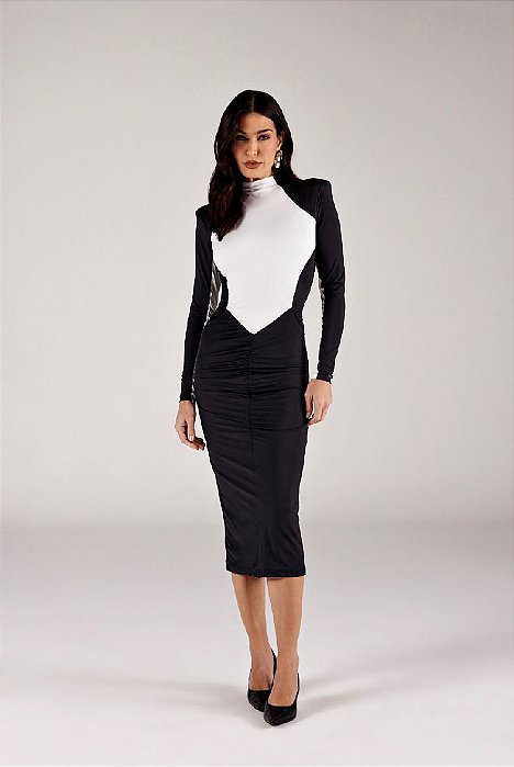 Onça Preta - Vestido Bicolor