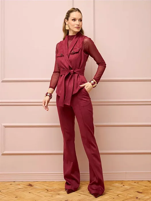 Flor Linda - Calça Flare Suede