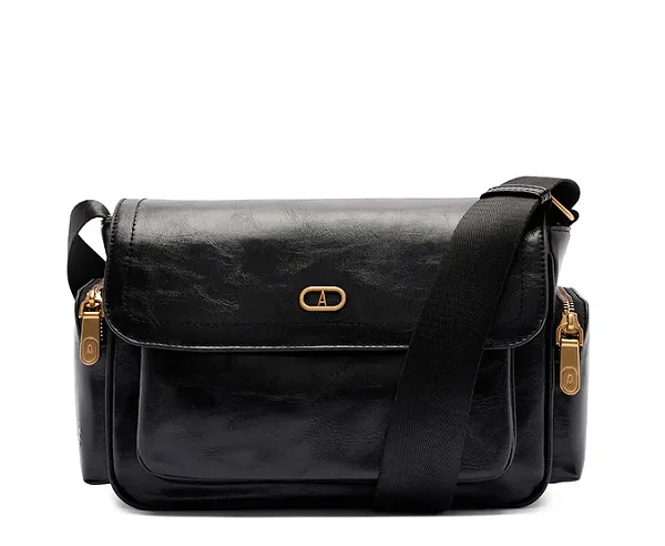 AnaCapri - Bolsa TiraColo Média Messenger Preta