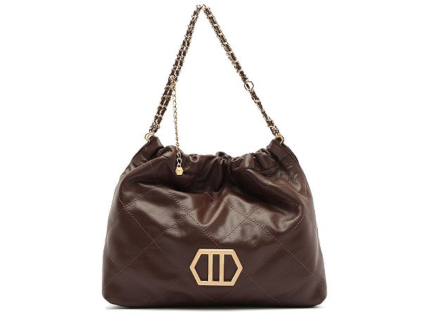 Arezzo - Bolsa Hobo Coffe Couro Esther