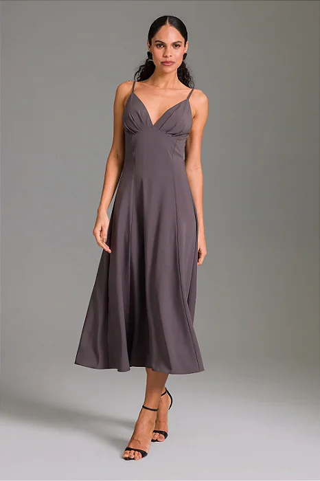 Charry - Vestido Super Midi Liso Godê