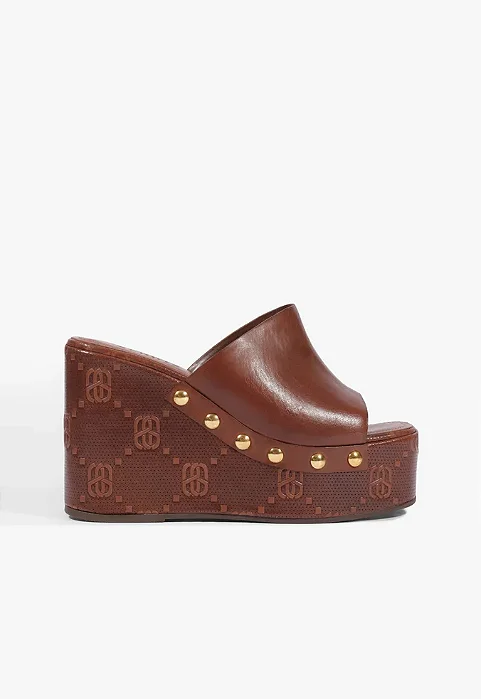 Schutz - Sandália Plataforma Anabela Marrom