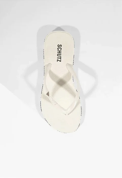Schutz - Chinelo / Rasteira Logo Branco