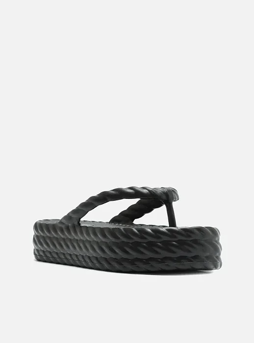 Brizza - Sandália Preta FlatForm Marrocos Mid