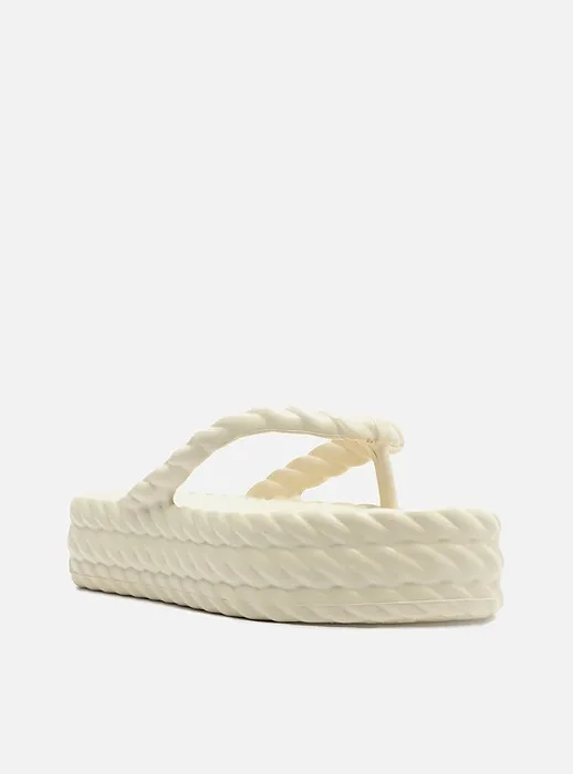 Brizza - Sandália Off White FlatForm Marrocos Mid
