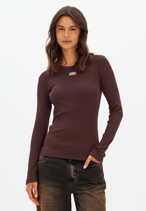 Lança Perfume - Blusa Canelada Manga Longa