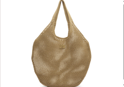 Brizza - Bolsa Shopping Bege Crochê Mayra Glam Grande