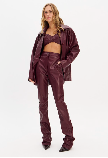 My Favorite Things - Calça Boot Cut De Pu Bronze