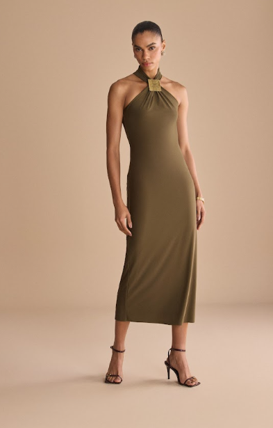 Lança Perfume - Vestido Super Midi C/ Metal