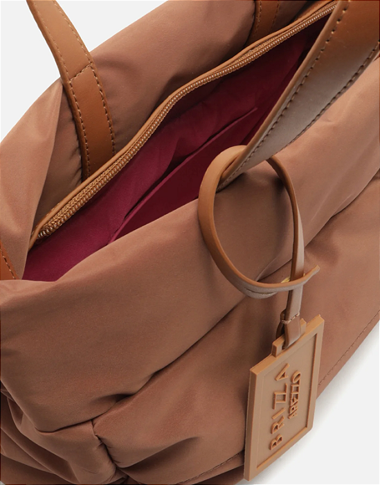 Schutz - Bolsa Tote Marrom Pequena Nylon