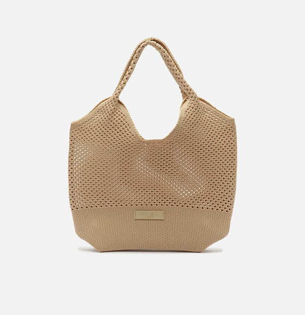 Brizza - Bolsa Shopping Crochê Nude