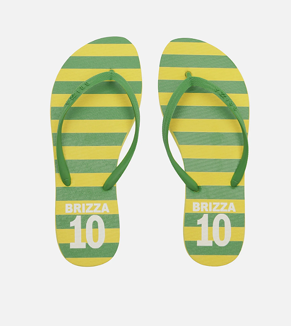 Brizza - Chinelo Brasil Verde Listrado