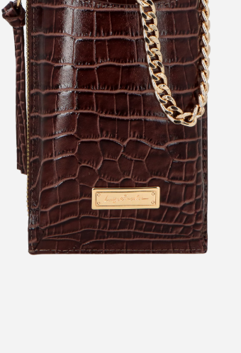 Luiza Barcelos - Bolsa Pequena Porta Celular Couro Caramelo