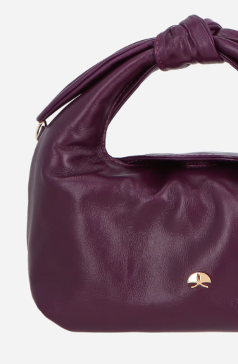 Luiza Barcelos - Bolsa Hobo Média Couro Vinho C/ nó