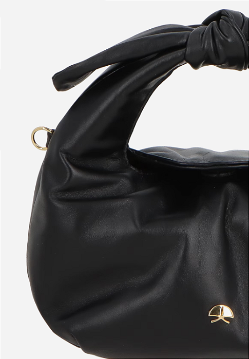 Luiza Barcelos - Bolsa Hobo Em Couro Preto C/ Nó