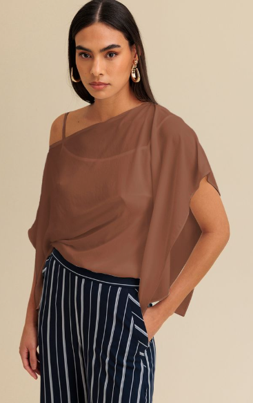 Charry - Blusa Lisa C/ Capa Sobreposta