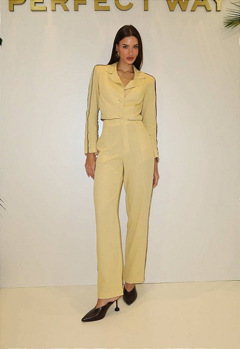 Perfect Way - Calça Alfaiataria Amarelo