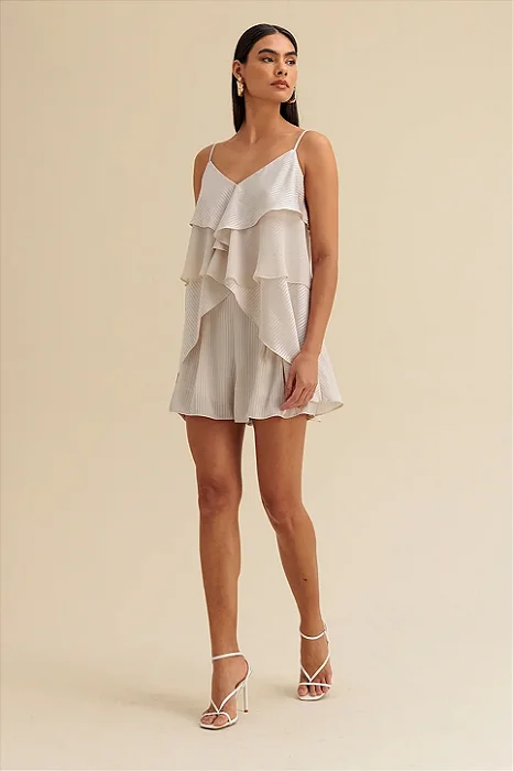 Charry - Blusa Alongada Lisa Com Babados