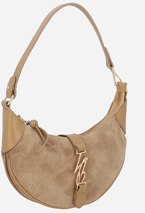 Luiza Barcelos - Bolsa Média em Couro Fendi Camurça