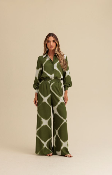 Charry - Camisa Alongada Estampada Com Mangas Longas