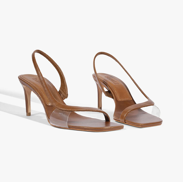 Schutz - Sandália Bico Quadrado Marrom