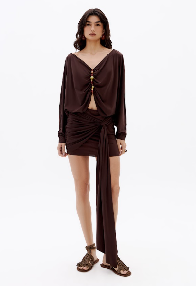 My Favorite Things - Vestido Curto Manga Longa Com Cut Out