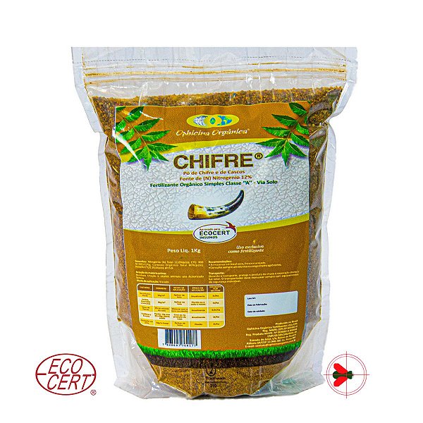 Fertilizante Orgânico Mix Farinha De Chifre E Casco N12% 1kg