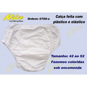 Calça Plastica Geriátrica Adulto Simples  Com  Elástico 2 peças