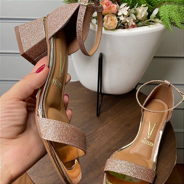 Sandália Rosegold Vizzano