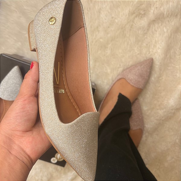 Sapatilha glitter bico fino vizzano